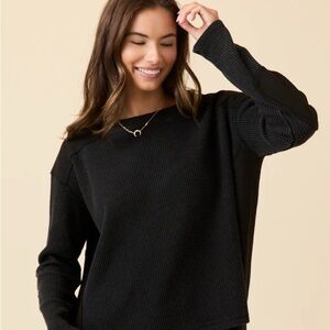 Pink Lily Women's Classic Black Sweater
